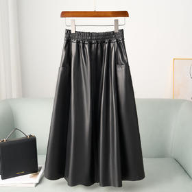 BH25-LNS250822A2025新款真皮半身裙女秋冬气质高腰长裙绵羊皮A字裙