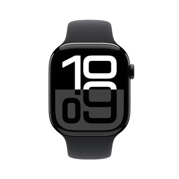 Apple/苹果 Watch Series 10 智能手表GPS款46毫米亮黑色铝金属表壳黑色运动型表带M/L MX273CH/B /数码 /智能设备 /智能手表