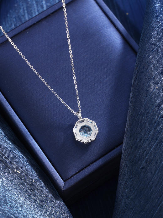 子佩集【蓝调旋律】S925银套链【YL-7466】时尚玫瑰切锆石项链2509 商品图5