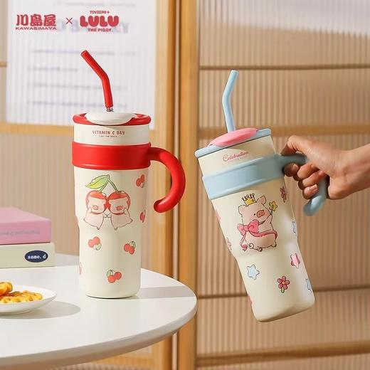 4楼Eubelle欧蓓 川岛屋lulu猪大容量保温杯 吸管杯高颜值冰霸杯 活动价：69-79元 商品图0