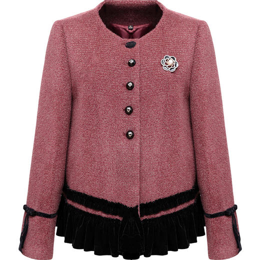 QYM L2542-Y洋气小香风外套时尚拼结休闲上衣 商品图4