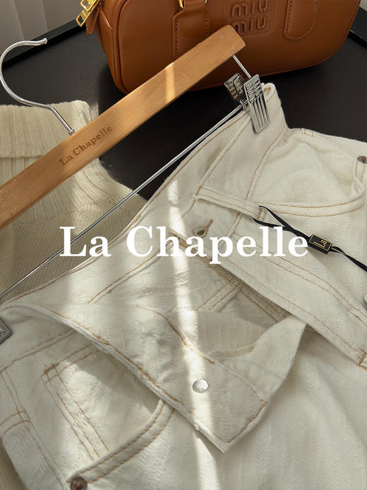 专柜实拍【70%莱赛尔天丝】拉夏贝尔/La Chapelle高品质肌理感宽松显瘦阔腿裤软糯舒适百搭直筒裤天丝牛仔裤 商品图3