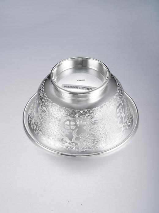 子佩集【云升福起】S999银摆件【FS026】餐具碗祥云福字2509 商品图8