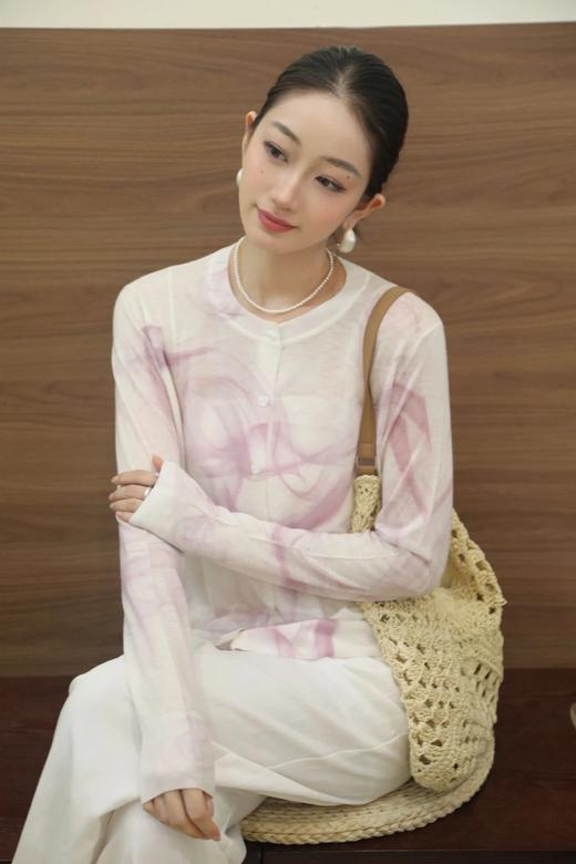 粉色天丝羊毛针织衫 圆领B010115-1/开衫B010115-2 商品图1