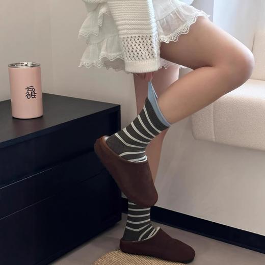 【YW】无忧购6双装条纹袜子秋冬简约百搭ins潮袜复古休闲2006（截单后3-5天发货) 商品图1