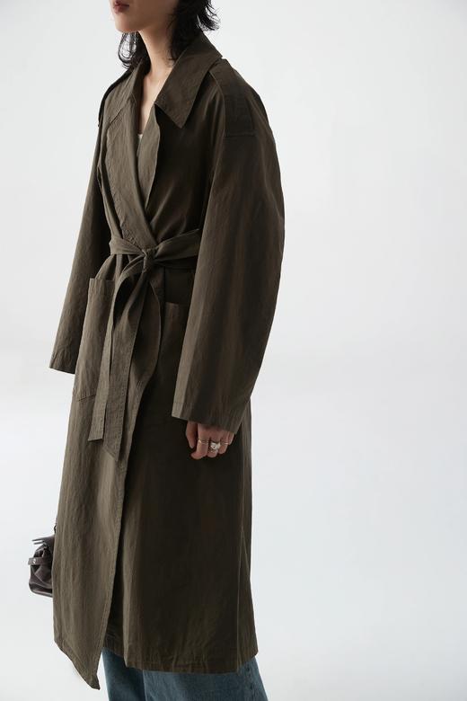 会员福利【100棉！高级气质】拉夏贝尔/La Chapelle极简高级感气质外套早秋全棉挺括有型长款风衣 商品图11