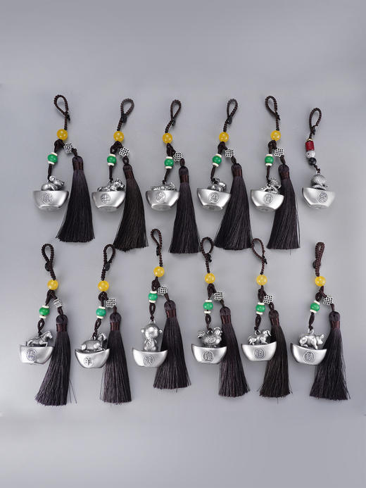 子佩集【祥瑞福辏】S999银钥匙扣【BX0280959】十二生肖元宝原创作品招财进宝可转动2509 商品图10