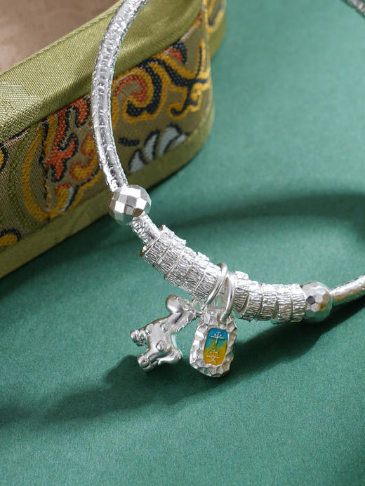 子佩集【马上幸福】S999银童镯【YHSZ0139】儿童珐琅彩平安儿童2509 商品图7