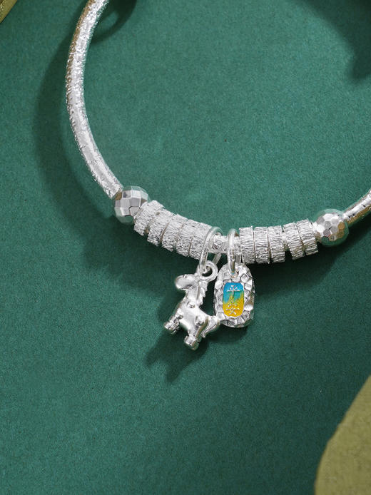 子佩集【马上幸福】S999银童镯【YHSZ0139】儿童珐琅彩平安儿童2509 商品图1