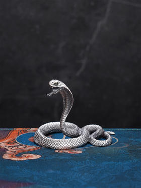 子佩集【十二生肖】S999银茶宠【CC414】蛇小摆件2509