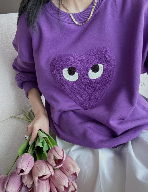 爱心cdg刺绣卫衣 商品图8