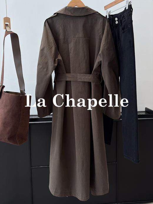 会员福利【100棉！高级气质】拉夏贝尔/La Chapelle极简高级感气质外套早秋全棉挺括有型长款风衣 商品图1