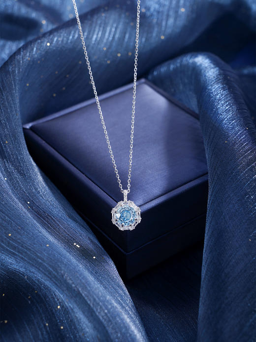 子佩集【蓝调旋律】S925银套链【YL-7466】时尚玫瑰切锆石项链2509 商品图0