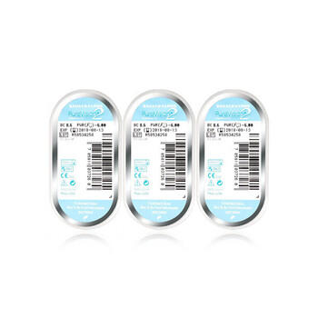 博士伦纯视2代硅水凝胶月抛型3片高透氧隐形眼镜高光度透氧200度 商品图1