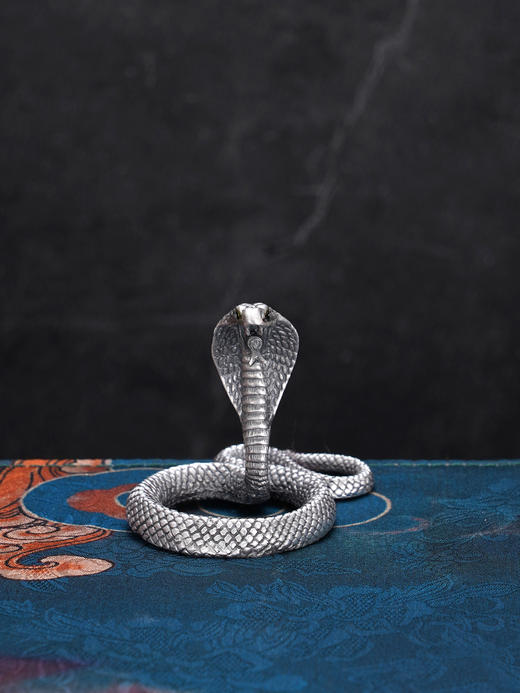 子佩集【十二生肖】S999银茶宠【CC414】蛇小摆件2509 商品图2