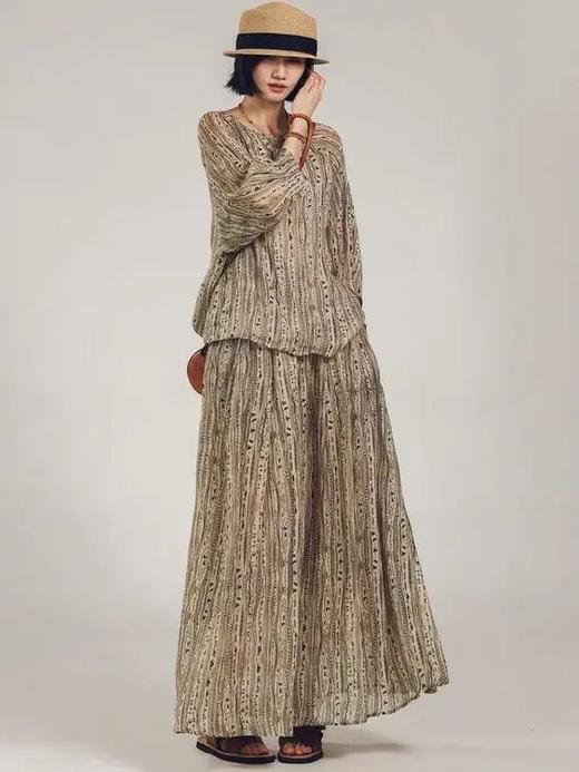 （小眠专属）进口棉定制印花套装 上衣C2288021/半身裙C2288022 【3~7发货】 商品图0