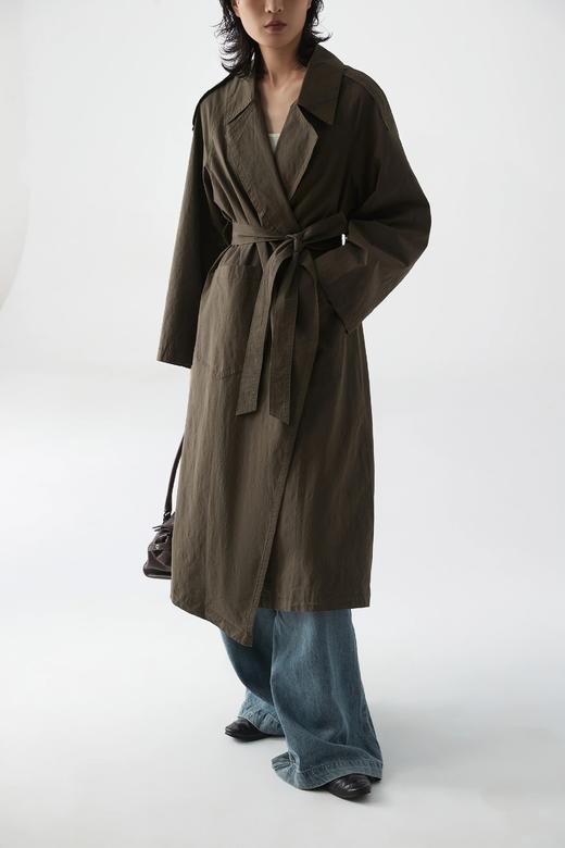 会员福利【100棉！高级气质】拉夏贝尔/La Chapelle极简高级感气质外套早秋全棉挺括有型长款风衣 商品图10