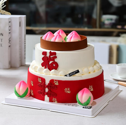 长辈款蛋糕—福寿满满，寿桃蛋糕 商品图1