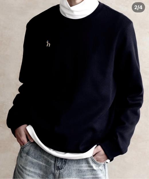 国内单25款哈吉斯 秋季基础款刺绣卫衣 男女同款 酵素水洗 商品图1