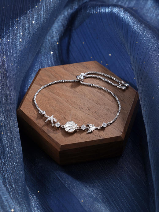 子佩集【星海拾贝】S925银手链【SL070464】时尚贝壳海星白贝母2509 商品图6