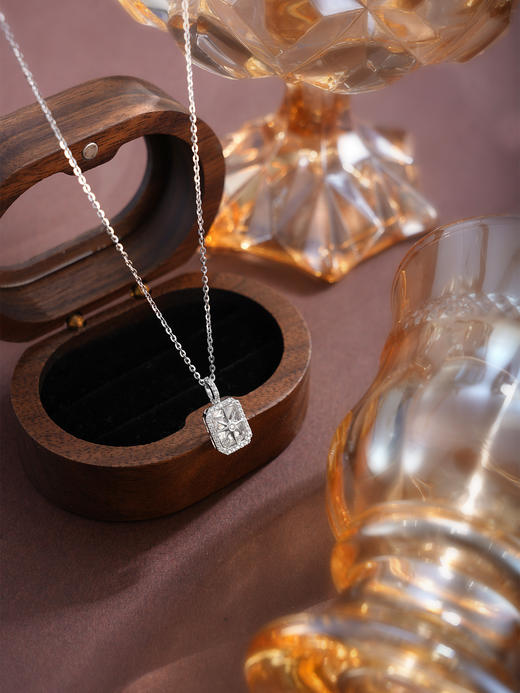 子佩集【甜蜜方糖】S925银套链【YL-7454101】方块锆石星芒项链2509 商品图9