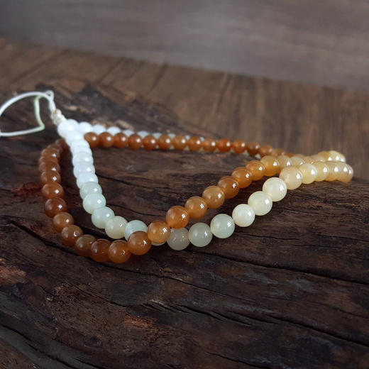 【天然正品】天然细腻油润度佳约5.9MM糖白渐变和田玉珠串项链手链链长：38CM女士260925NJM59现售价：980特价 商品图4