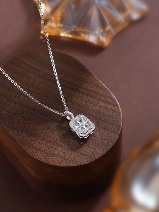 子佩集【甜蜜方糖】S925银套链【YL-7454101】方块锆石星芒项链2509 商品图3