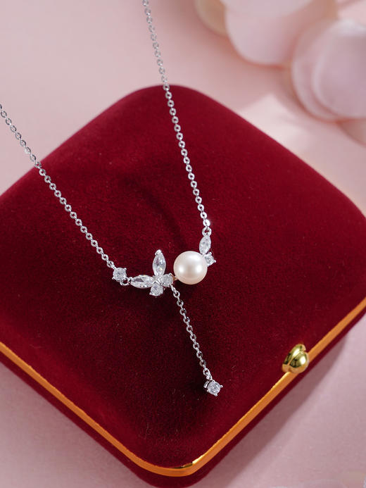 子佩集【蝶染清辉】S925银套链【YL-7574101】蝴蝶锆石珍珠项链2509 商品图1