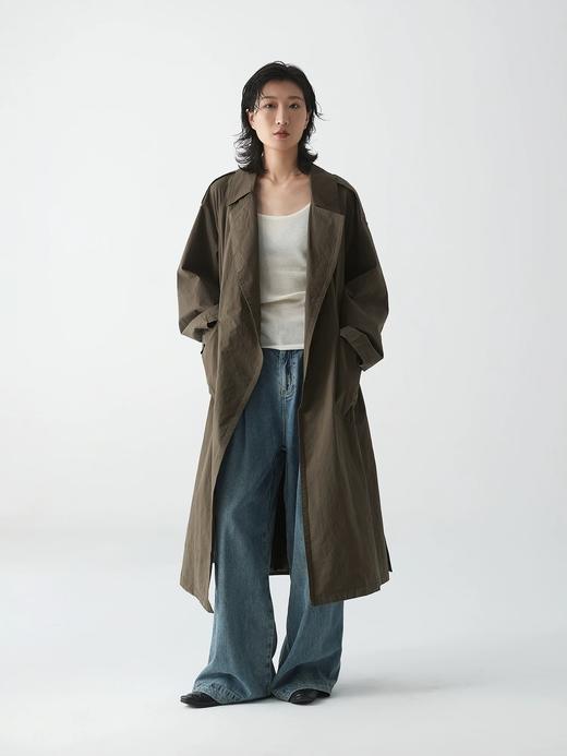 会员福利【100棉！高级气质】拉夏贝尔/La Chapelle极简高级感气质外套早秋全棉挺括有型长款风衣 商品图7