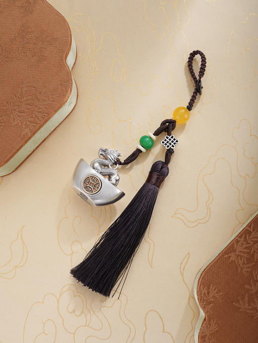 子佩集【祥瑞福辏】S999银钥匙扣【BX0280959】十二生肖元宝原创作品招财进宝可转动2509 商品图0