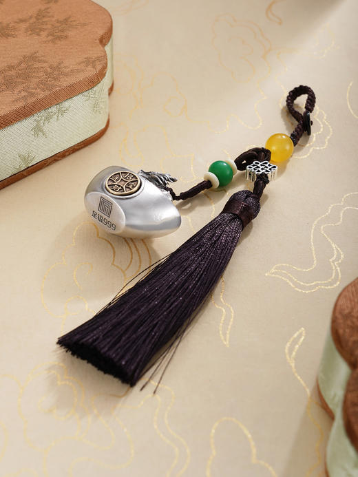 子佩集【祥瑞福辏】S999银钥匙扣【BX0280959】十二生肖元宝原创作品招财进宝可转动2509 商品图8