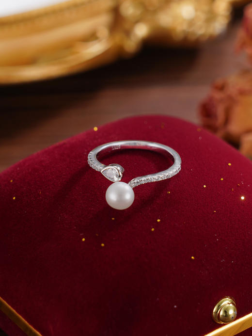 子佩集【芳巧】S925银珍珠戒指【JL071190】珍珠水滴锆石2509 商品图3