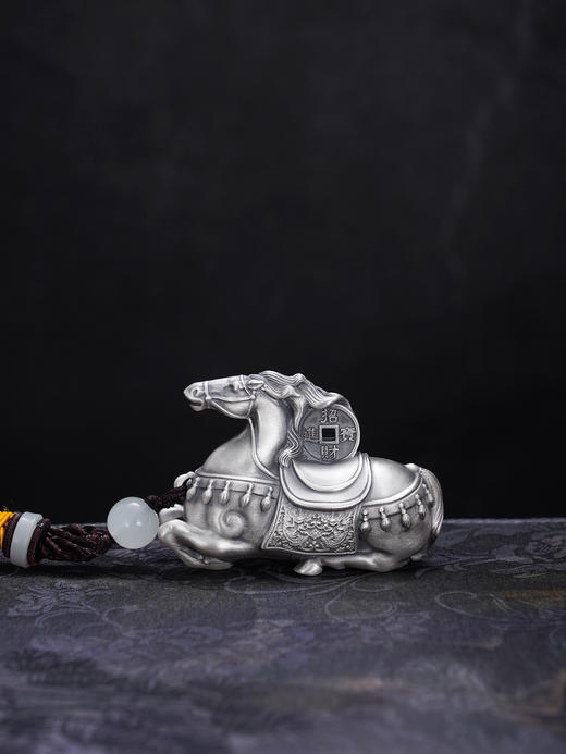 子佩集【马上发财】S999银手把件【HS009】卧马招财进宝2509 商品图1