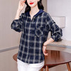 XMZ1091复古格子秋装女士长袖衬衫外套秋冬新款中年妈妈磨毛加厚宽松外套 商品缩略图1