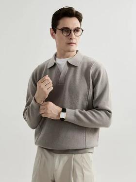 意式老钱剪刀领羊毛针织衫 S0246206