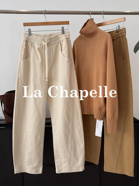 专柜实拍【高克重/显瘦弯刀裤】拉夏贝尔/La Chapelle宽松阔腿百搭香蕉库高腰显瘦显腿直弯刀裤牛仔裤