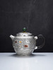子佩集【花开福来】S999银摆件【ZJ037】茶具格桑花嵌金小茶壶2509 商品缩略图0
