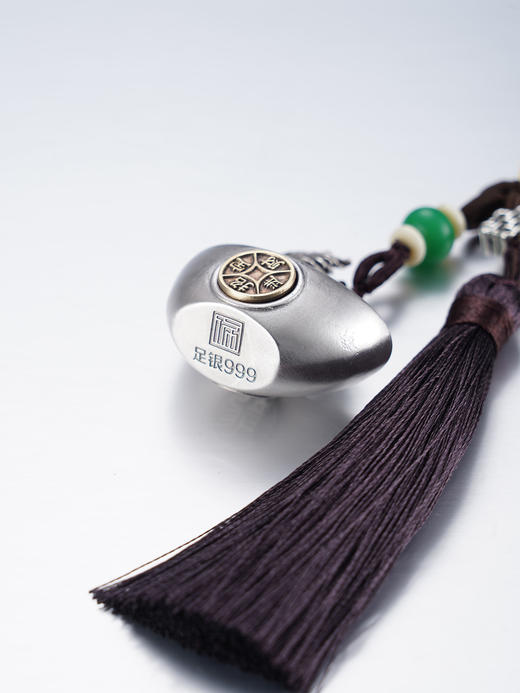 子佩集【祥瑞福辏】S999银钥匙扣【BX0280959】十二生肖元宝原创作品招财进宝可转动2509 商品图4