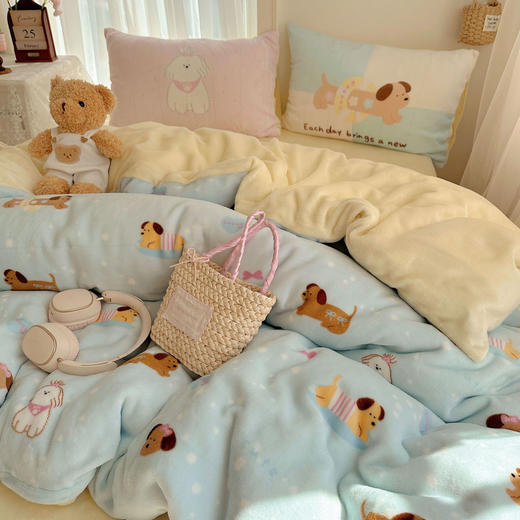 加倍生活 秋冬新款牛奶绒四件套 AB双版被套设计 保暖牛奶绒 细腻柔软 48小时发货 商品图3