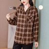 XMZ1091复古格子秋装女士长袖衬衫外套秋冬新款中年妈妈磨毛加厚宽松外套 商品缩略图2