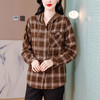 XMZ1091复古格子秋装女士长袖衬衫外套秋冬新款中年妈妈磨毛加厚宽松外套 商品缩略图0