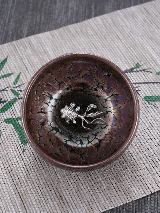 子佩集【吉庆有余】S990银摆件【YSYCJ003】茶具品茗杯原创作品茶杯紫金鱼2509 商品图2