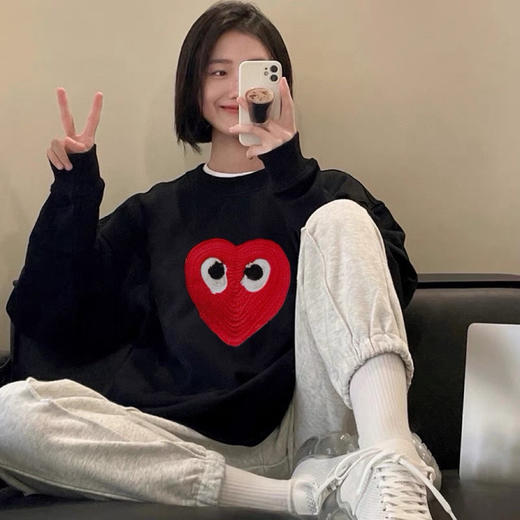 爱心cdg刺绣卫衣 商品图1