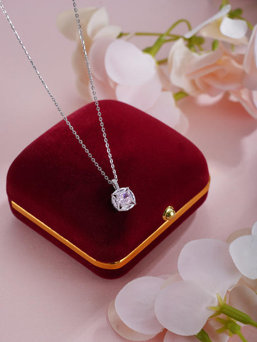 子佩集【粉红心绪】S925银套链【YL-7928103】锆石项链2509 商品图3