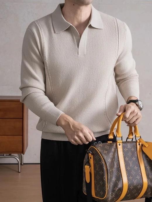 意式老钱剪刀领羊毛针织衫 S0246206 商品图1