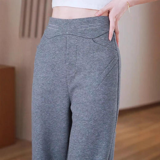 82659 ESNYUJ休闲运动裤女款2025新款直筒裤春秋季窄版阔腿裤高腰显瘦宽松卫裤 商品图2