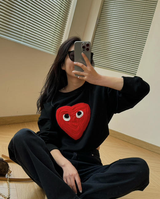 爱心cdg刺绣卫衣 商品图13