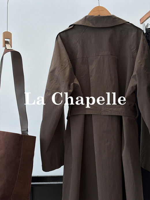 会员福利【100棉！高级气质】拉夏贝尔/La Chapelle极简高级感气质外套早秋全棉挺括有型长款风衣 商品图3