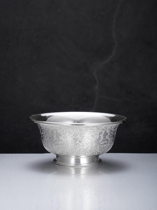 子佩集【云升福起】S999银摆件【FS026】餐具碗祥云福字2509 商品图3
