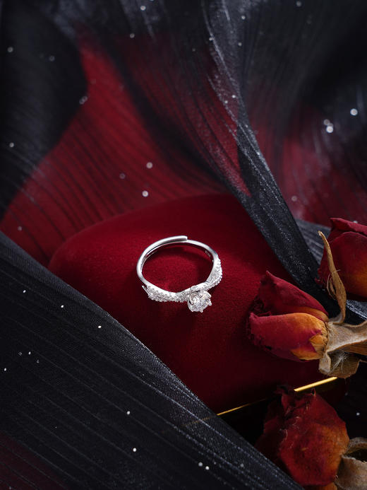 子佩集【陷入热恋】S925银戒指【JL071130】时尚交叉锆石青丝缠绕交织2509 商品图2